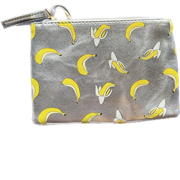 Banana zip wallet purse silver metallic new - Picture 2 of 2